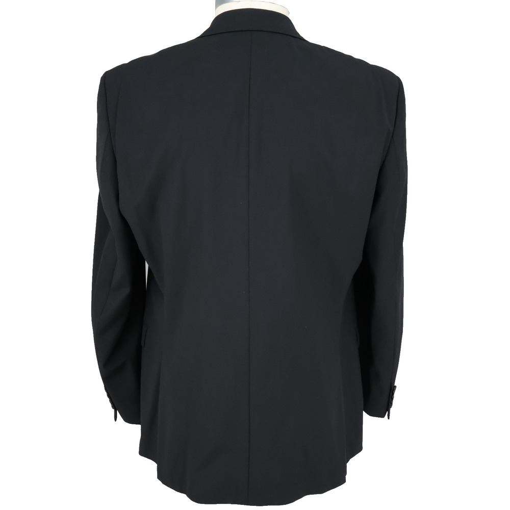Hugo Boss Sport Coat Mens 42L Black Gray Wool Micro Plaid Jacket Preppy Career - Picture 2 of 16